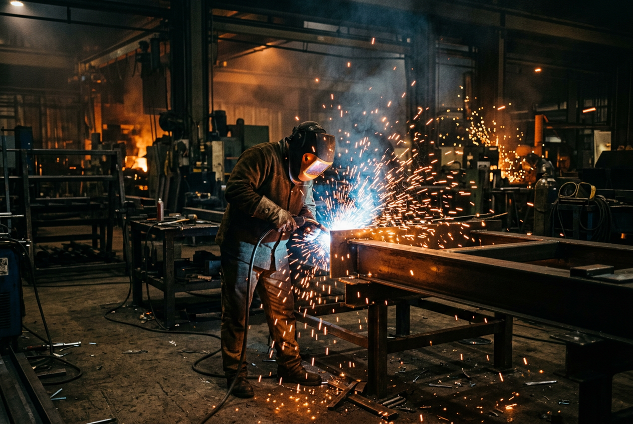 Skilled welder at work